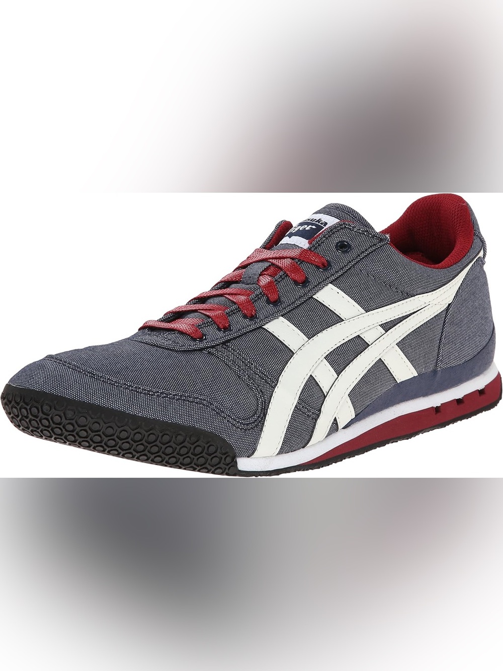 On-Track Men/Women's Gray & White Casual Sneaker with Red Accents (Unisex) Men